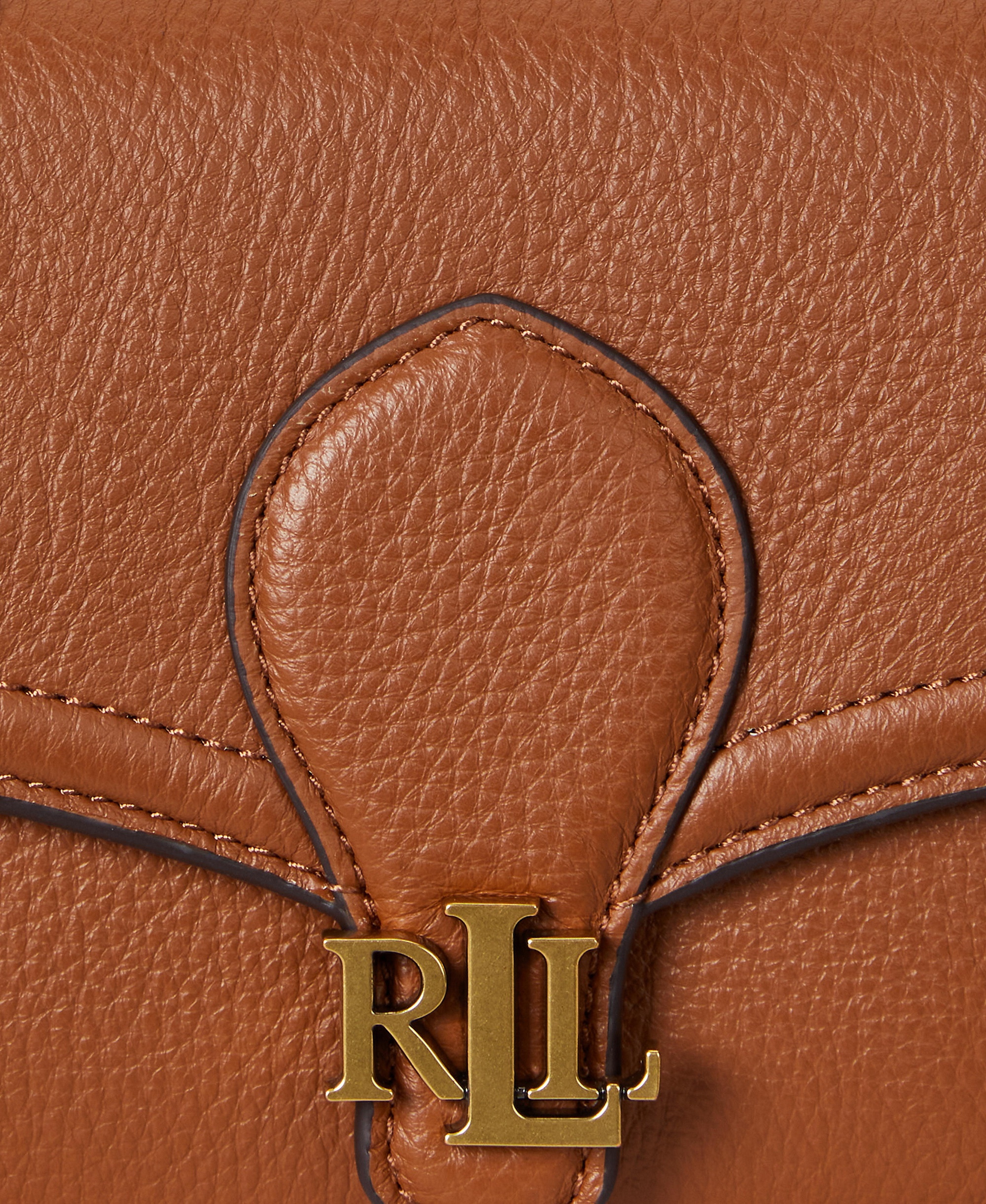 Lauren Ralph Lauren Bradley Small Pebbled Leather Crossbody Wallet - Lauren Tan
