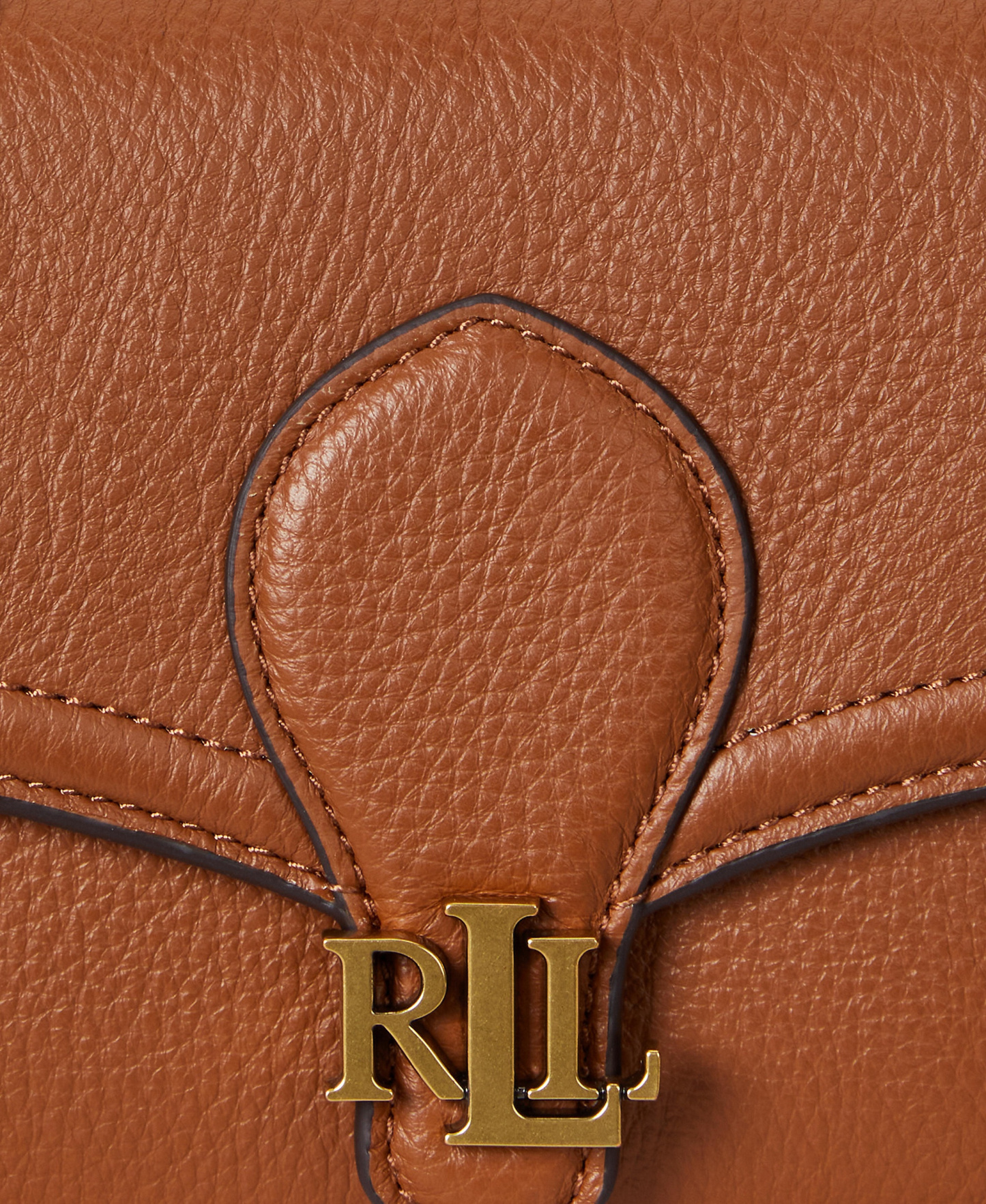 Lauren Ralph Lauren Bradley Small Pebbled Leather Crossbody Wallet - Lauren Tan