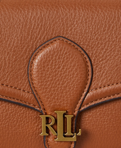 Lauren Ralph Lauren Bradley Small Pebbled Leather Crossbody Wallet - Lauren Tan