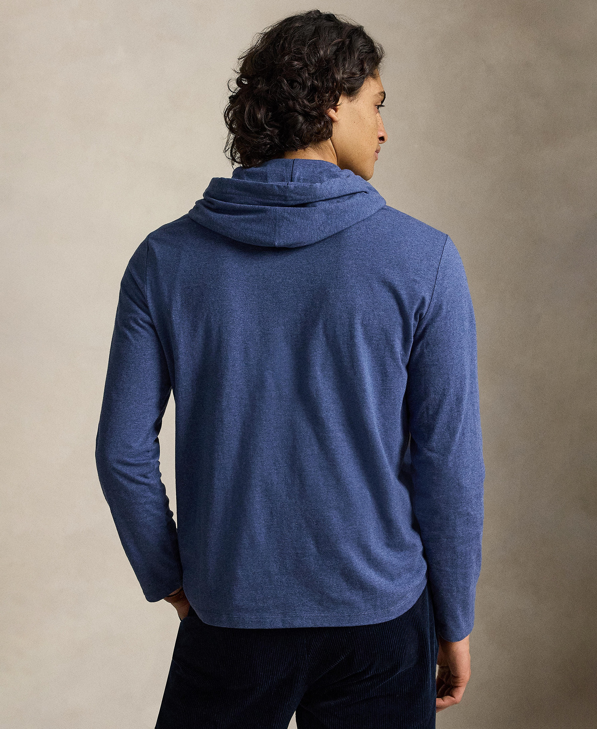 Polo Ralph Lauren Men's Hooded Jersey - Derby Blue Heather/C7988