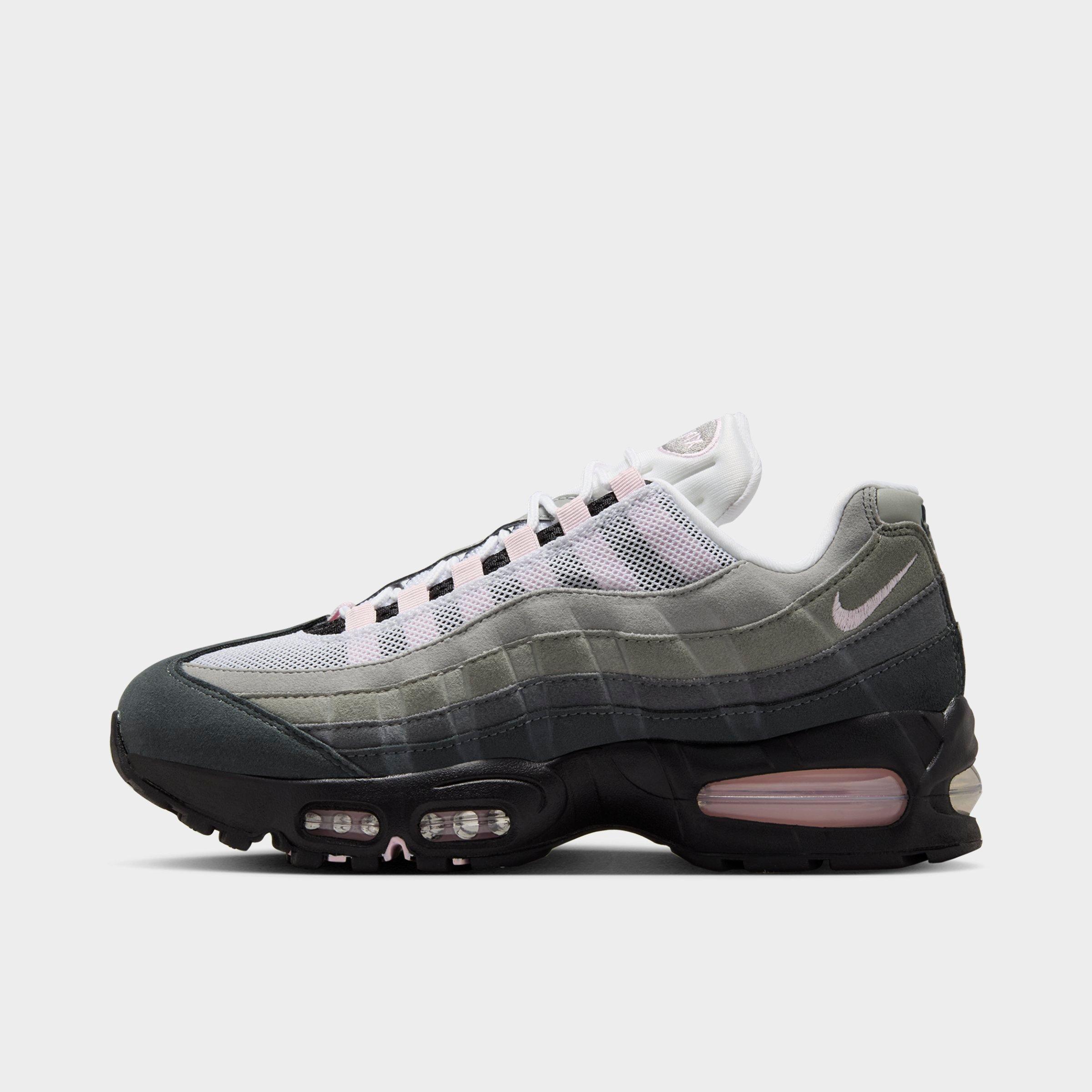 Women's Nithtke Air Max 95 Big Bubble Casual Shoes - Part 1 - Black/Pink Foam/White/Reflective Silver - Left shoe facing left. Outside of the shoe.