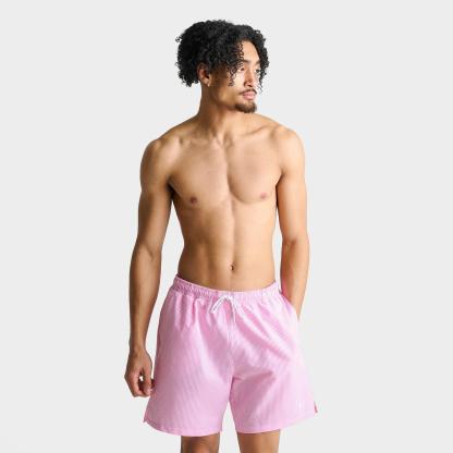 Men's Nike Swim Breaker Seersucker Ripple Brief-Lined 7" Volley Shorts - Pink Glow