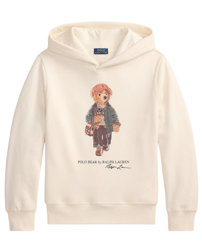 Polo Ralph Lauren Boys' 8-20 Polo Bear Graphic Hooded Sweatshirt - Estate Cream