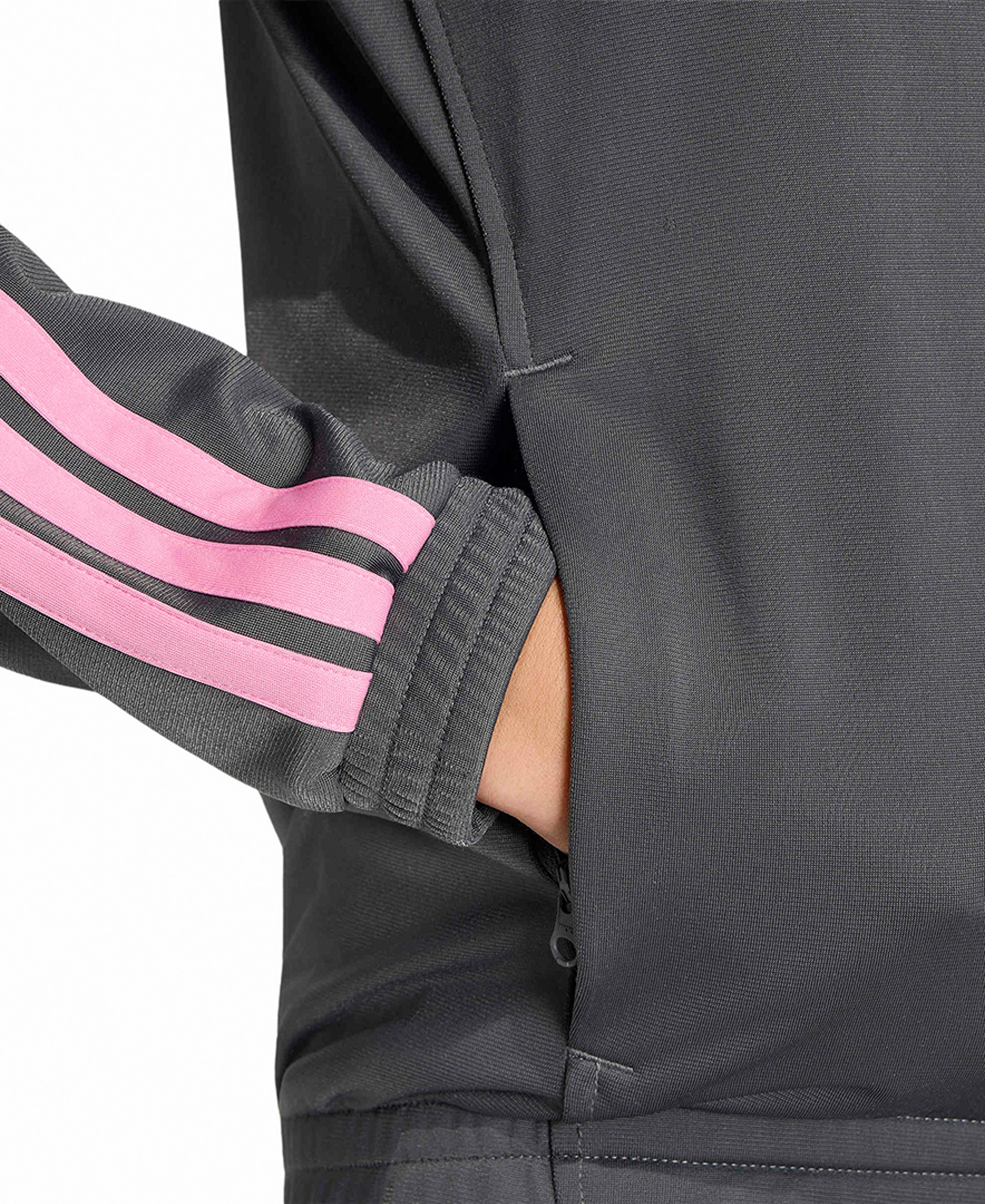 adidas Women's Tricot 3-Stripes Track Jacket - Grey Six Melange Multi Stripe