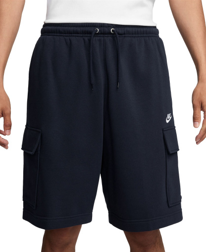 Nike Club Men's Fleece Cargo Shorts - Obsidian/White
