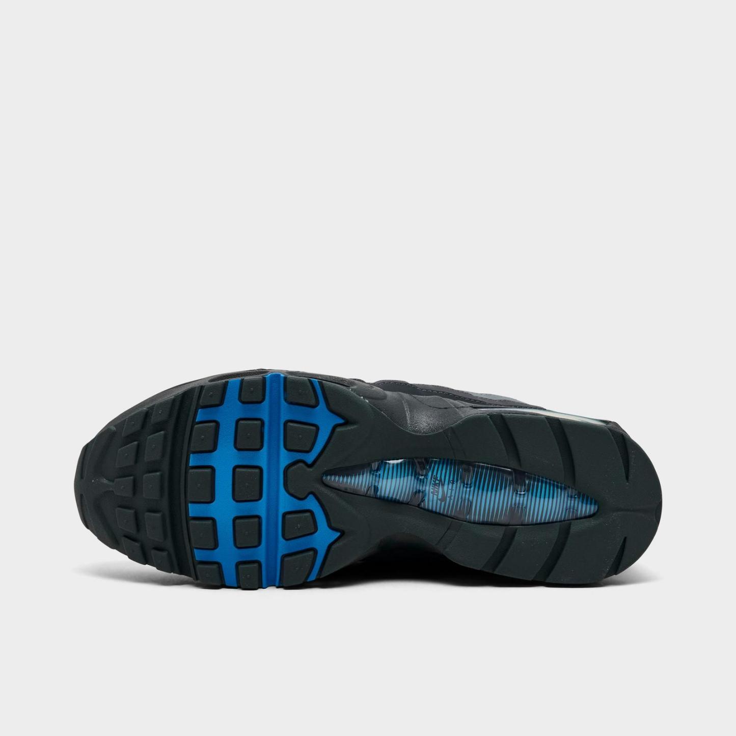 Men's Nike Air Max 95 Big Bubble Casual Shoes - Black/Photo Blue/Action Green/Anthracite/White/Iron Grey