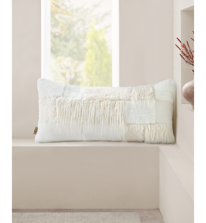 UGG® Corben Patchwork Decorative Pillow, 14" x 30" - Snow