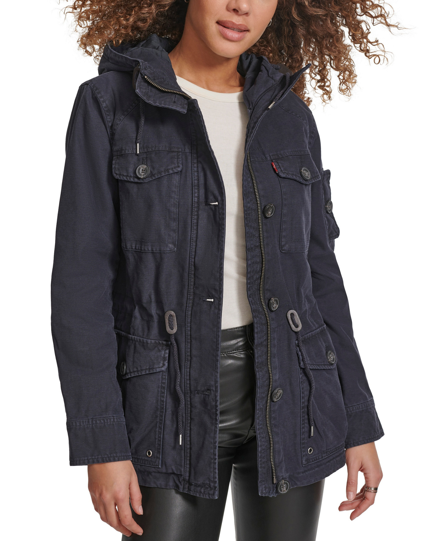 Levi's Women's Hooded Military Jacket - Navy