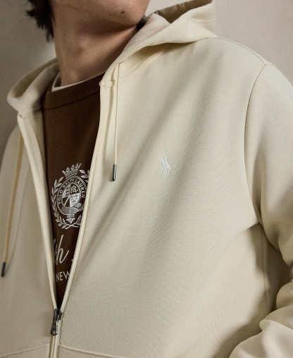 Polo Ralph Lauren Men's Double-Knit Full-Zip Hoodie - Guide Cream
