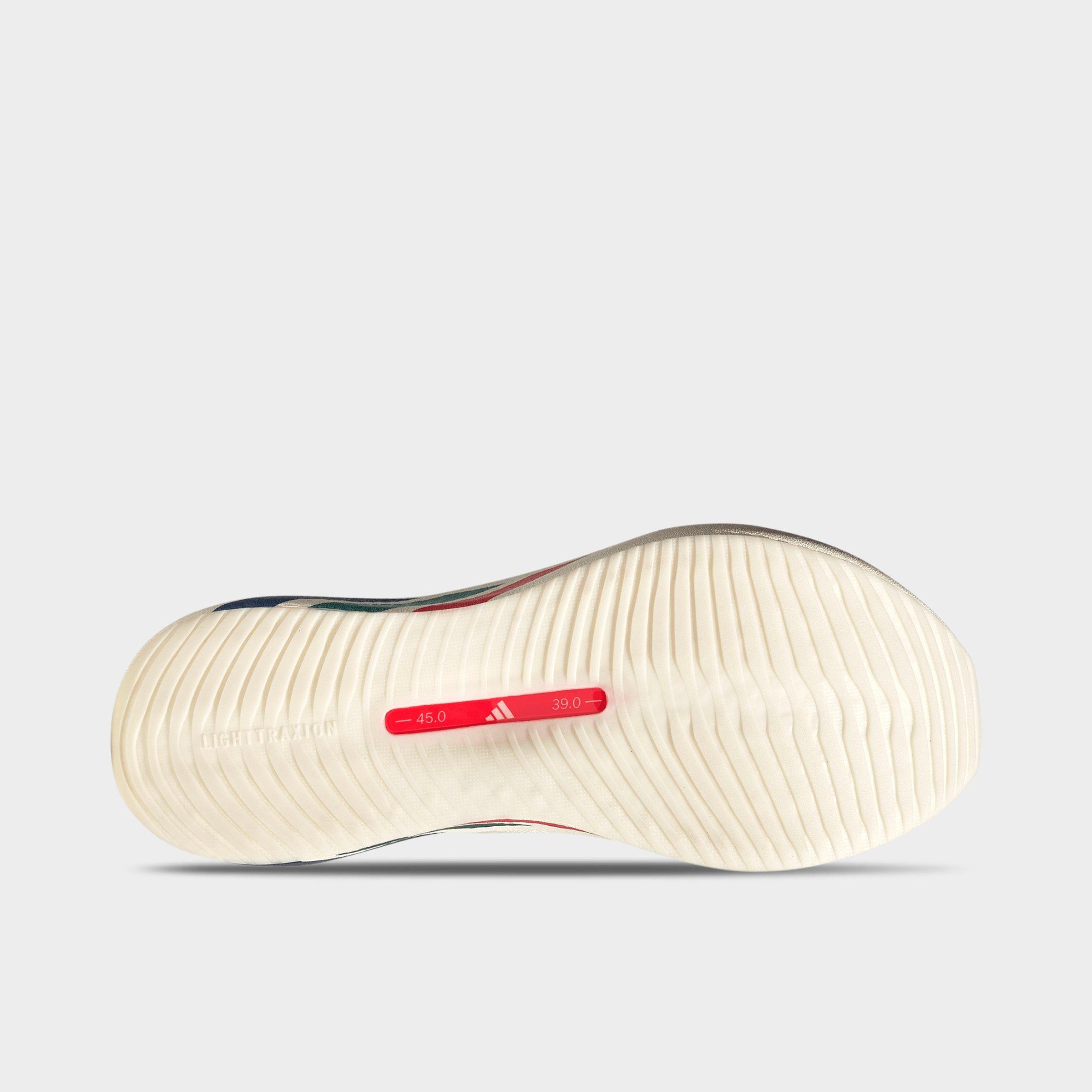 Men's adidas Hyperboost Edge Running Shoes - Part 1 - Off White/Pure Ruby/Gold Metallic - Bottom view
