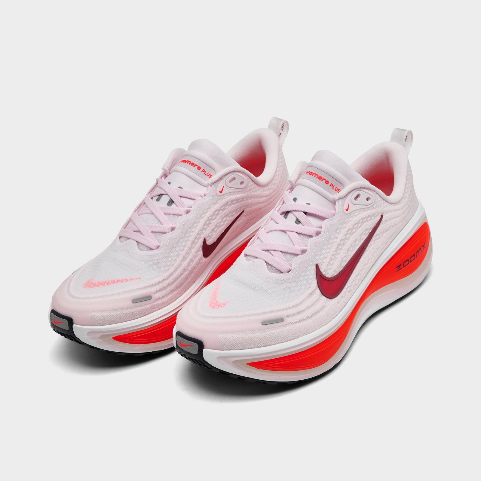 Women's Nike Vomero Plus Running Shoes - Pearl Pink/Team Crimson