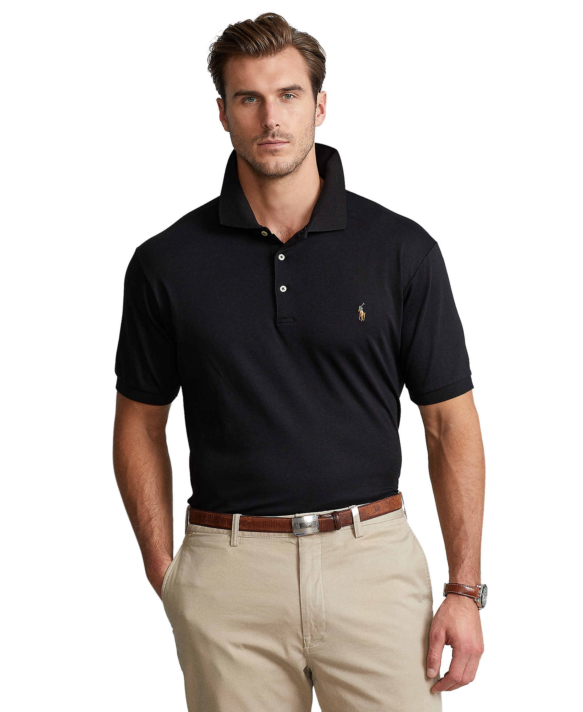 Polo Ralph Lauren Men's Big & Tall Solid Polo Shirt - Polo Black