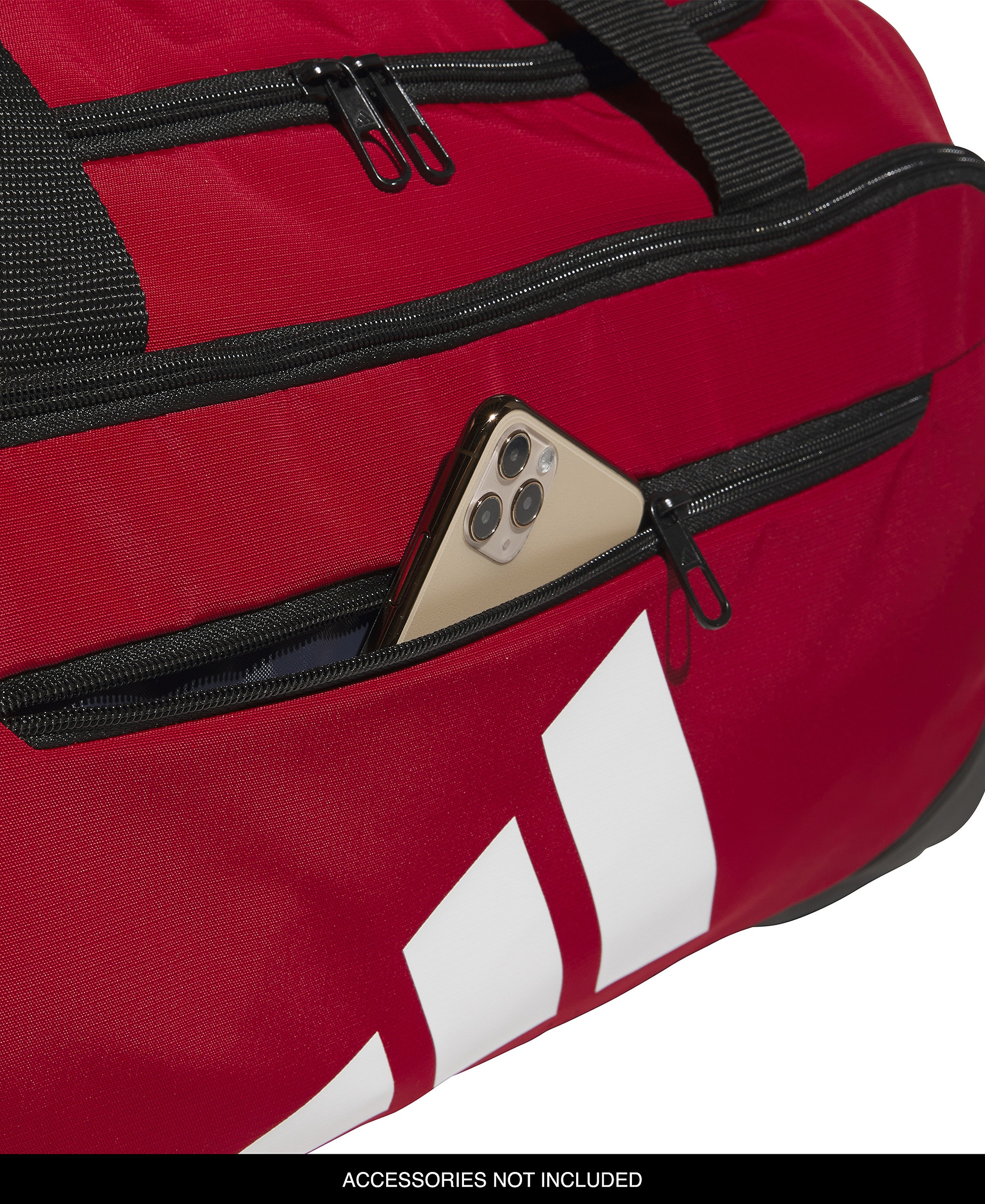 adidas Men's Medium Defender Logo Duffel Bag - Dark Red