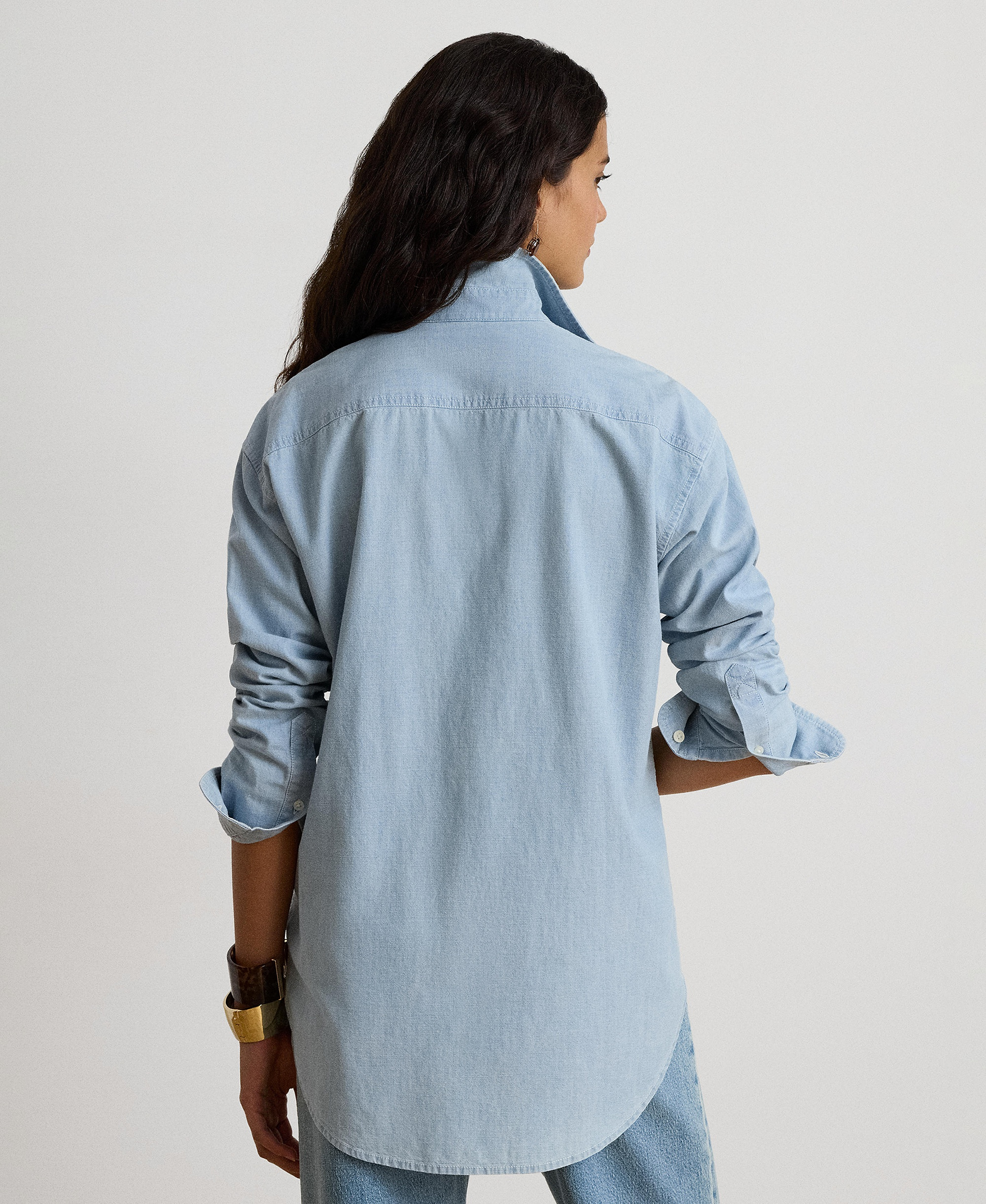 Lauren Ralph Lauren Women's Chambray Button-Up Long-Sleeve Shirt - Chambray Wash