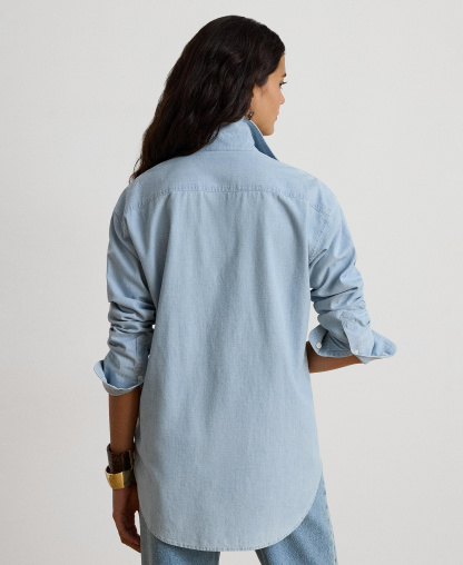 Lauren Ralph Lauren Women's Chambray Button-Up Long-Sleeve Shirt - Chambray Wash