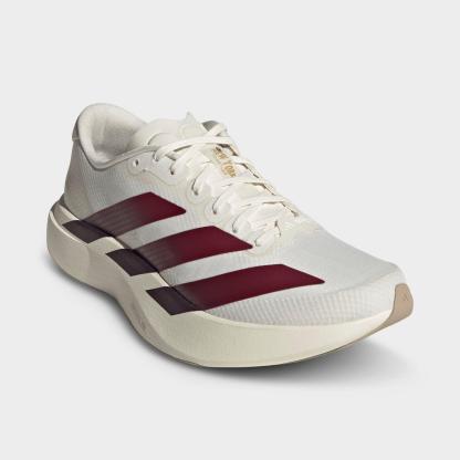 Women's adidas Adizero EVO SL Woven Running Shoes - Part 1 - Off White/Shadow Red/Collegiate Green - Both shoes facing left