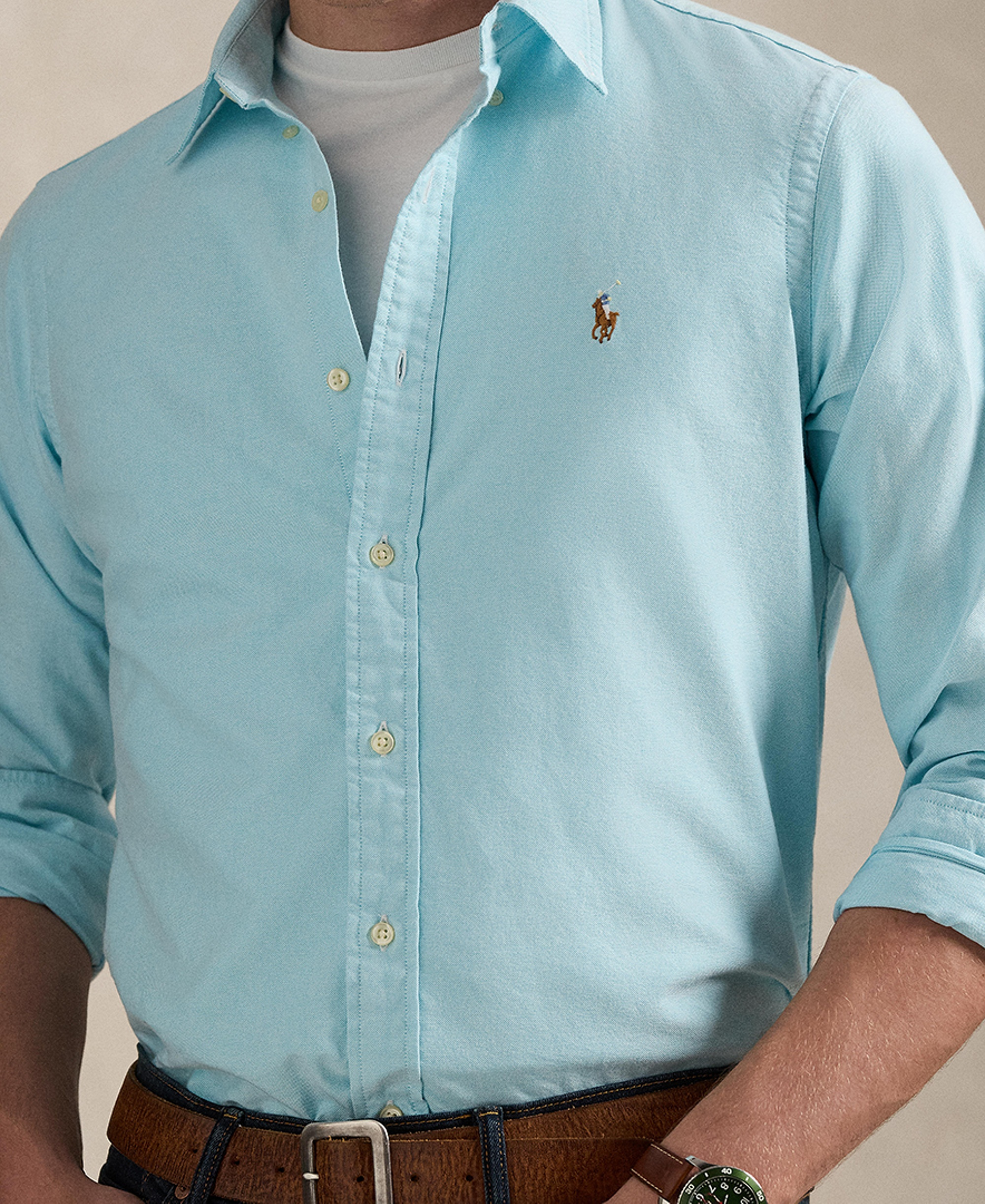 Polo Ralph Lauren Men's Classic-Fit Plaid Brushed Oxford Shirt - Aegean Blue