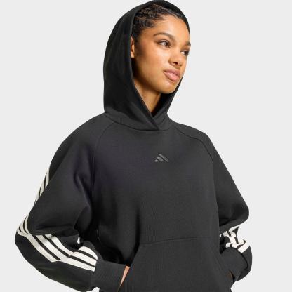 Women's adidas Sportswear Kit 3-Stripes Hoodie - Black/Off White