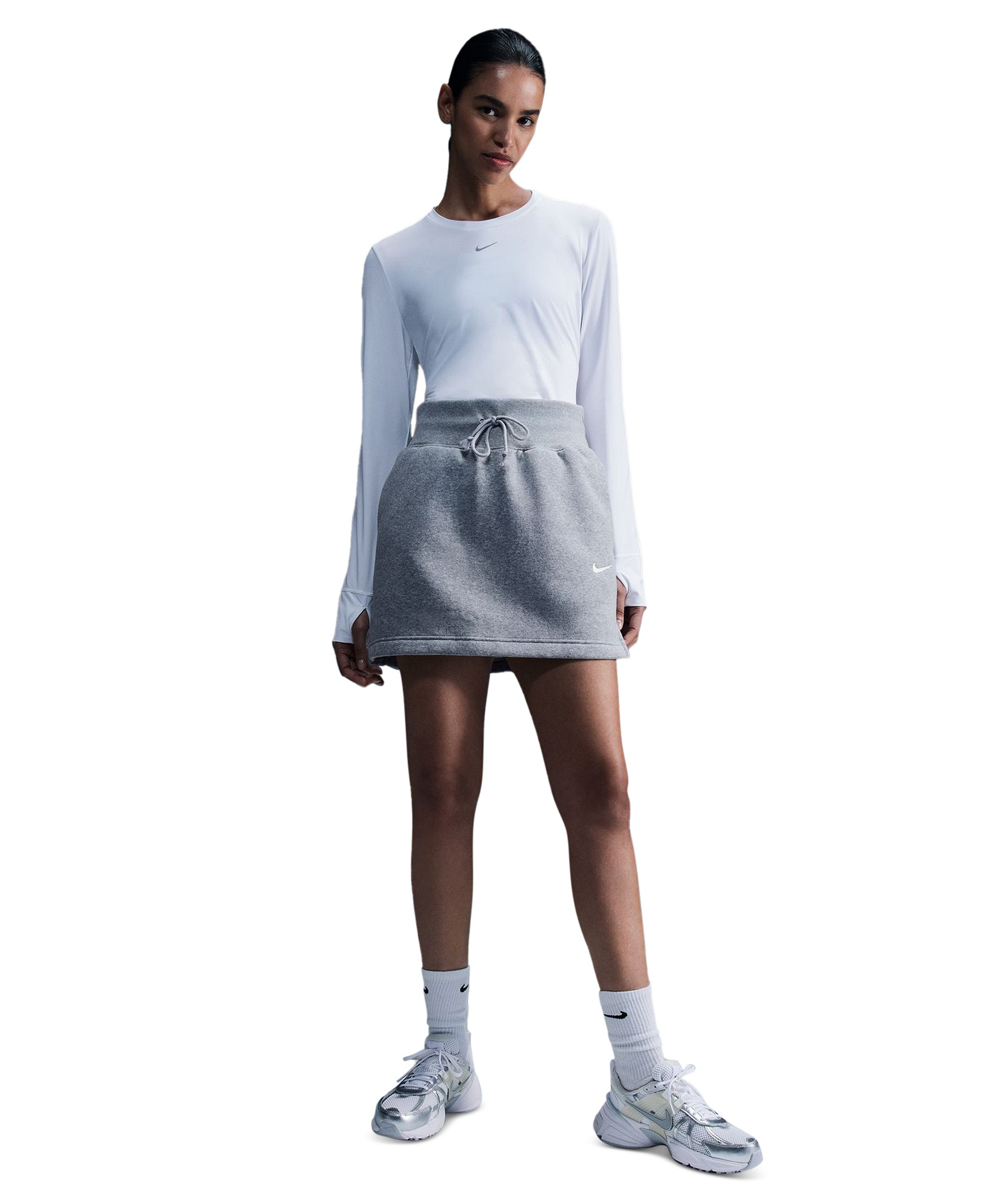 Nike Women's One Classic Dri-FIT Long-Sleeve Top - White/Black
