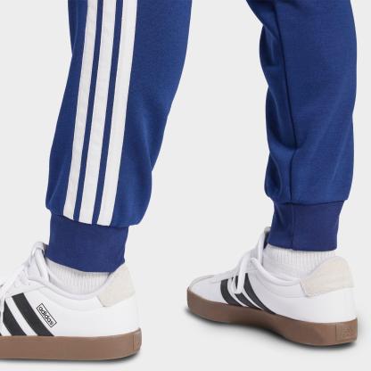 Men's adidas Essentials 3-Stripes Fleece Jogger Pants - Dark Blue/White