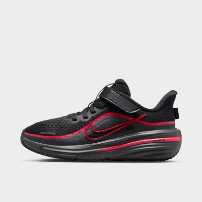 Little Kids' Nithtke Winflo 12 Road Running Shoes - Black/Red Orbit/Dark Smoke Grey/Black - Left shoe facing left. Outside of the shoe.