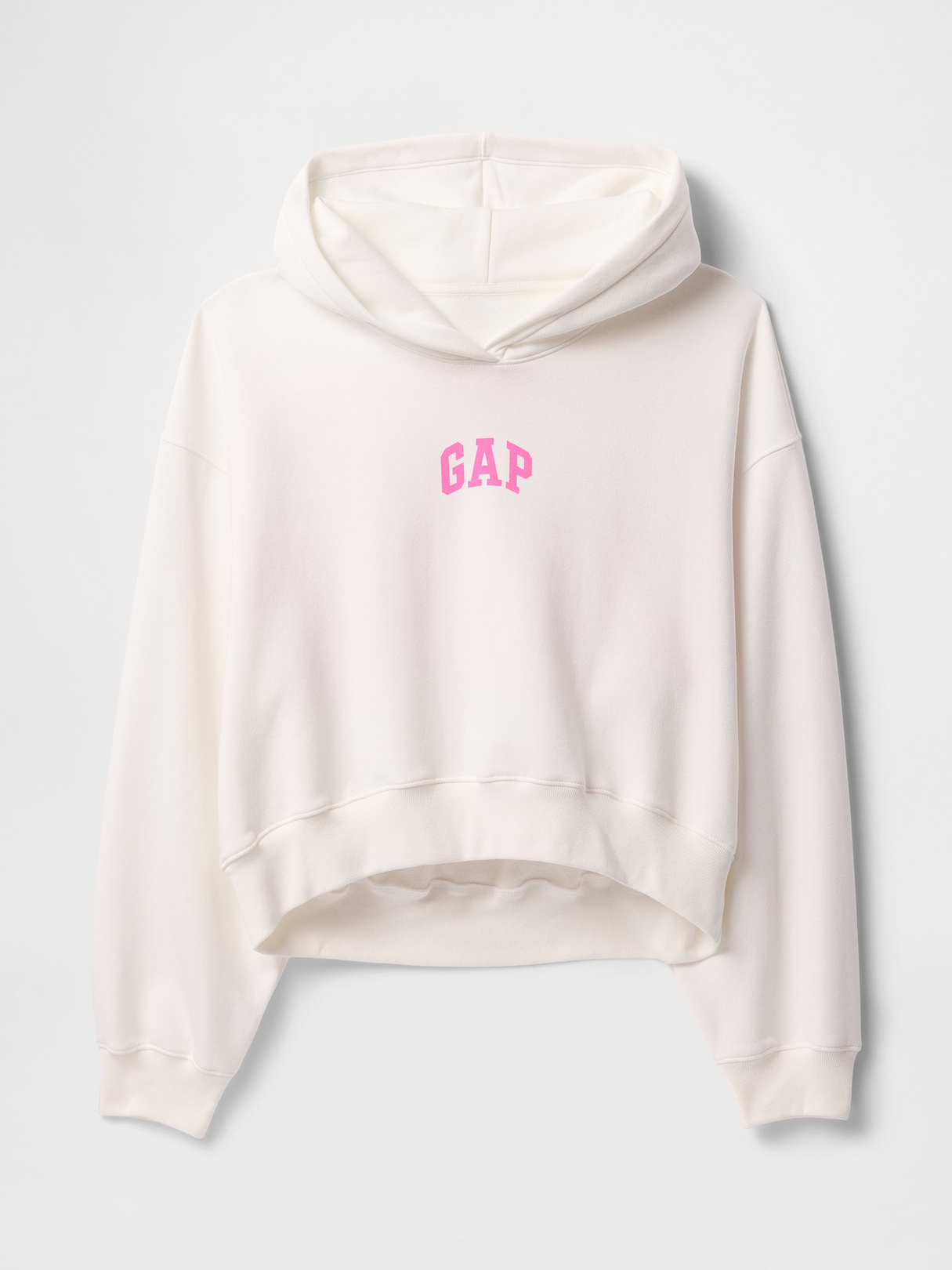 VintageSoft Crop Logo Hoodie - New off white logo