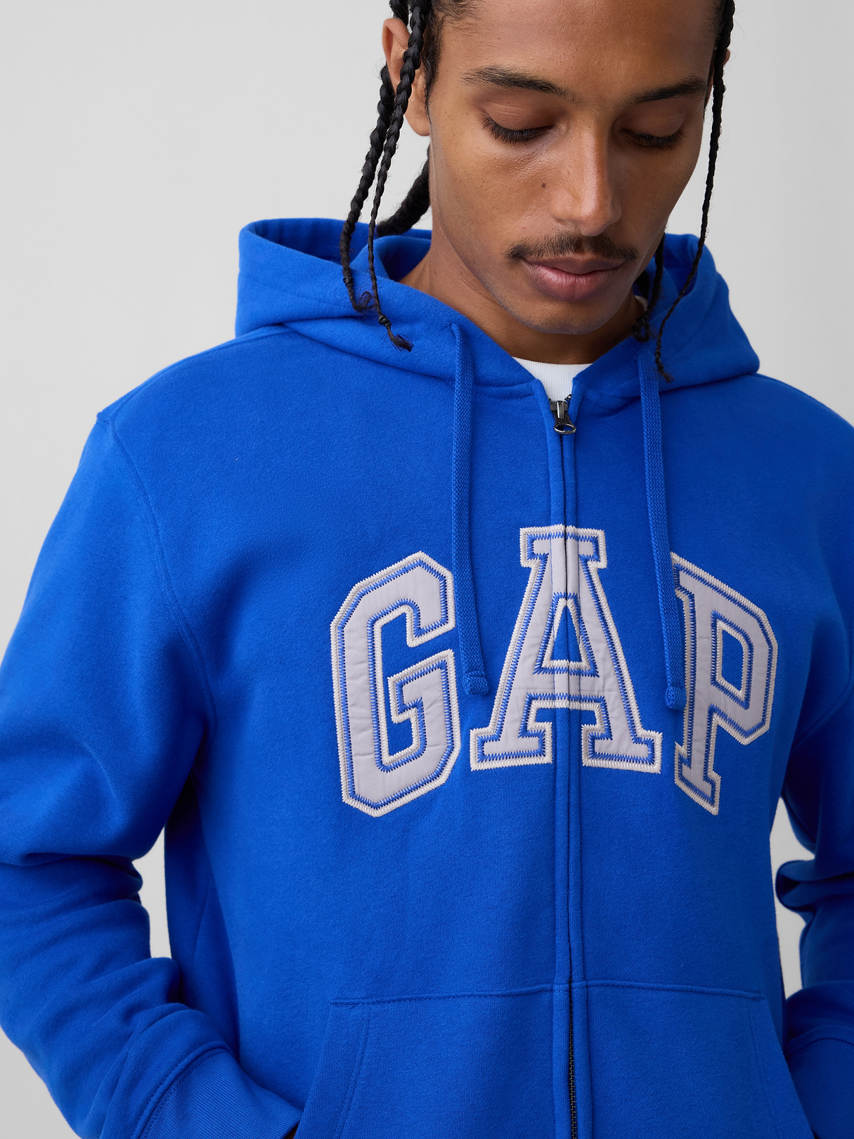 Adult VintageSoft Arch Logo Zip Hoodie - Active blue