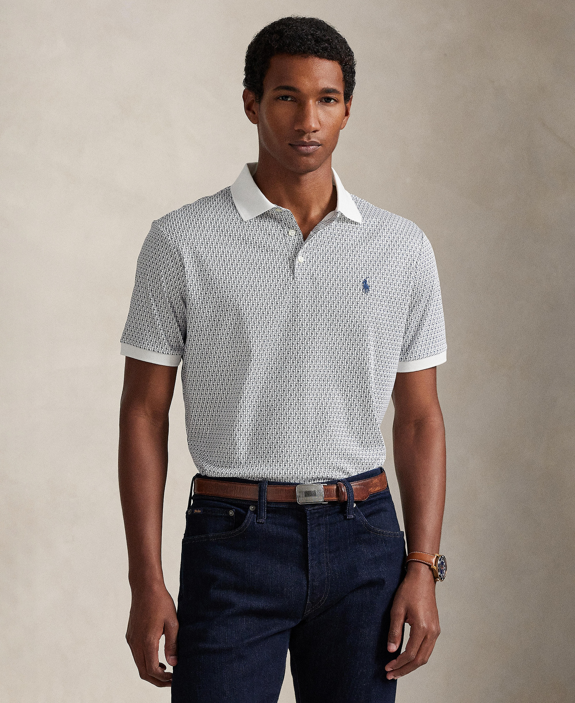 Polo Ralph Lauren Men's Short-Sleeve Classic-Fit Polo Shirt - Mini Mallets/White