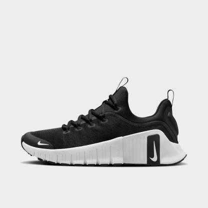 Women's Nithtke Free Metcon 6 Training Shoes - Black/White - Left shoe facing left. Outside of the shoe.
