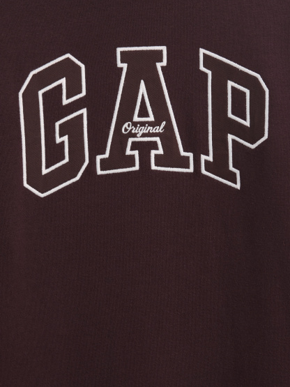 VintageSoft Oversized Mockneck Logo Sweatshirt - Brown