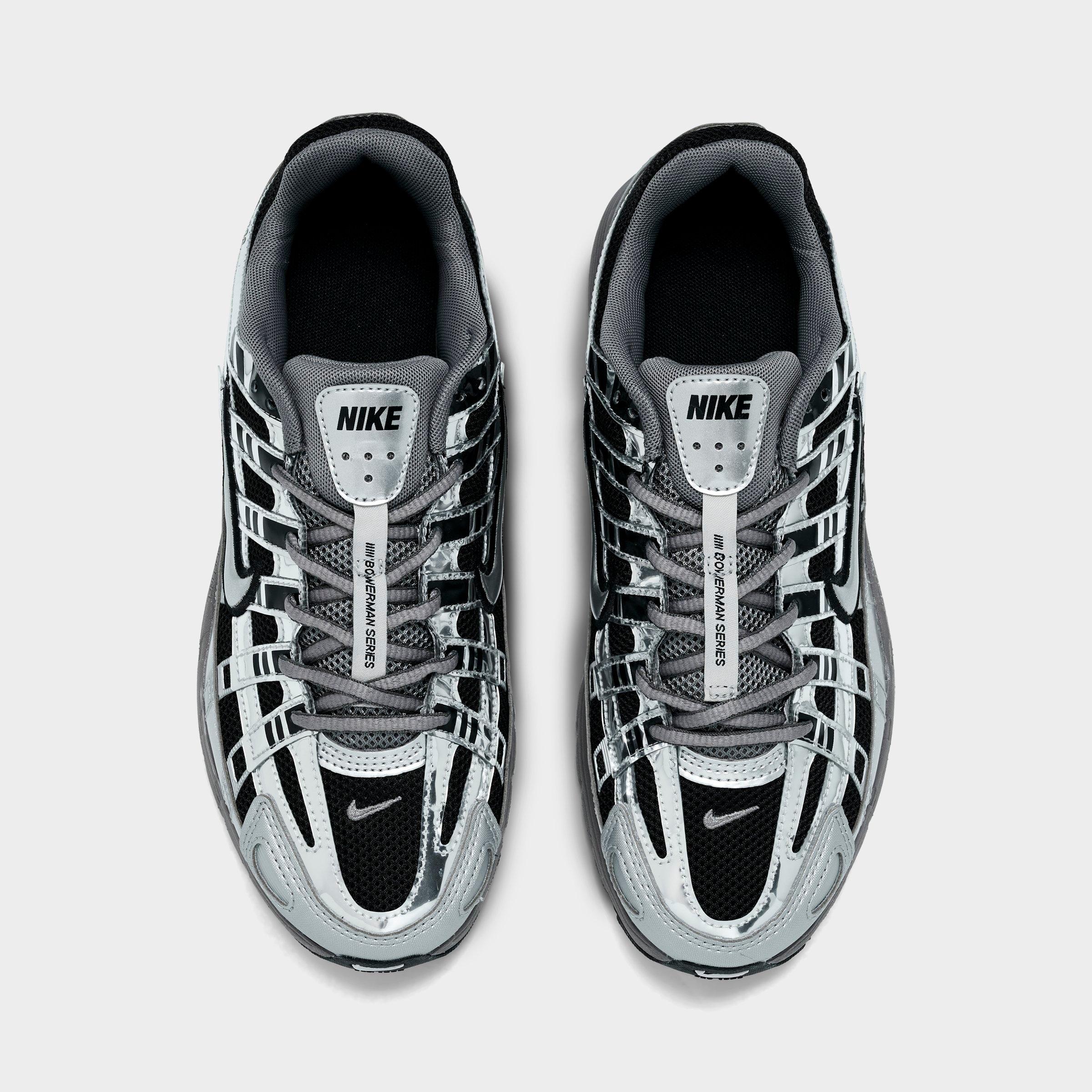 Big Kids' Nithtke P-6000 Casual Shoes - Black/Metallic Silver/Pencil Point - Top view