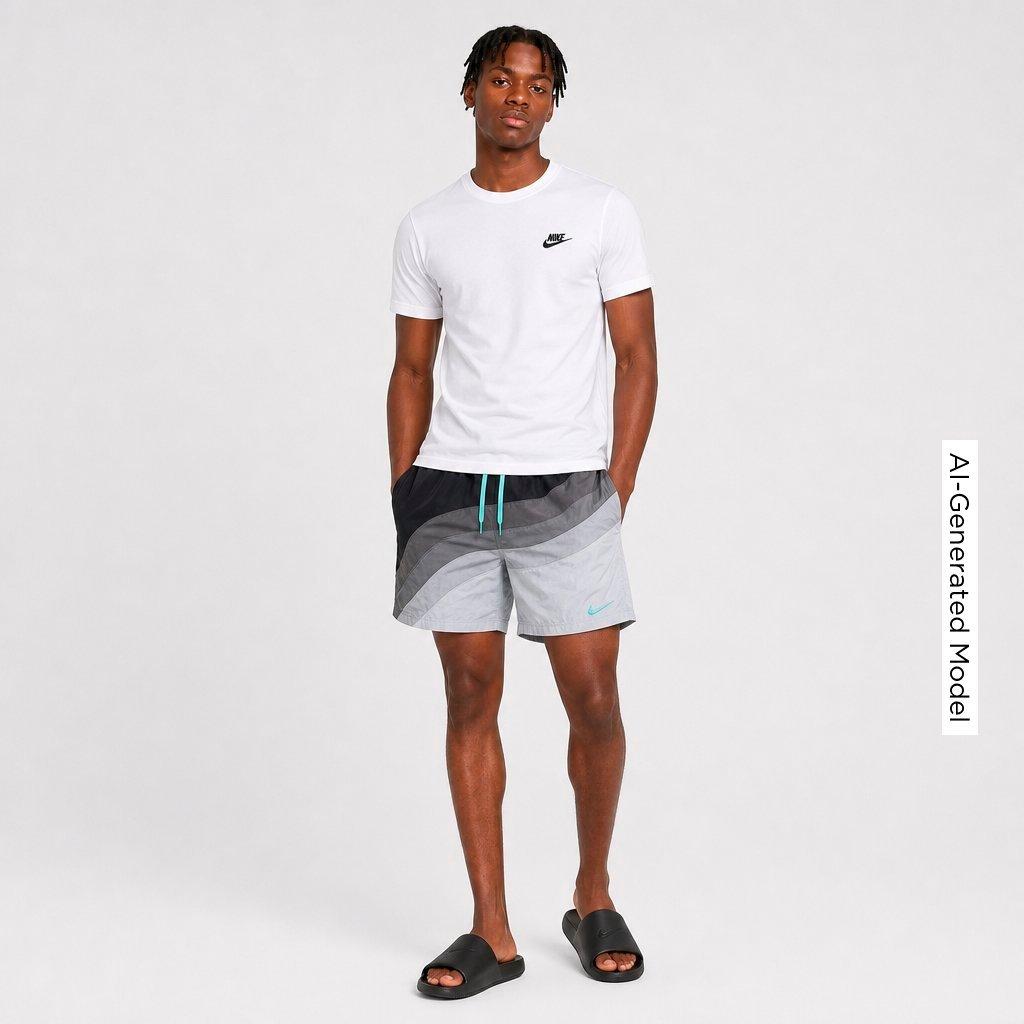Men's Nithtke Swim Breaker AM95 7" Lined Volley Shorts - Smoke Grey/Wolf Grey/Bleached Turquoise