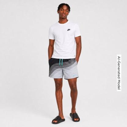 Men's Nithtke Swim Breaker AM95 7" Lined Volley Shorts - Smoke Grey/Wolf Grey/Bleached Turquoise