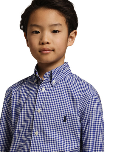 Polo Ralph Lauren Big Boys Gingham Cotton Poplin Shirt - Blue Multi