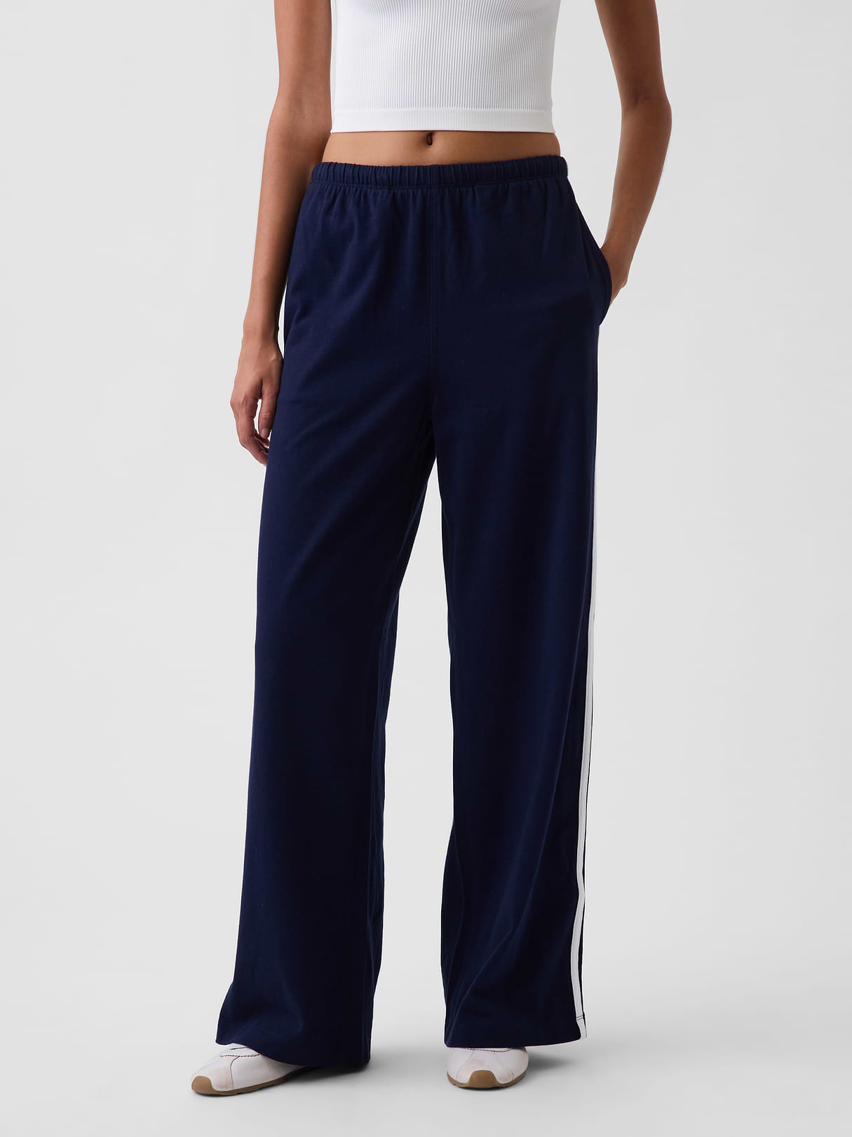 Knit Relaxed Track Pants - Navy blue uniform