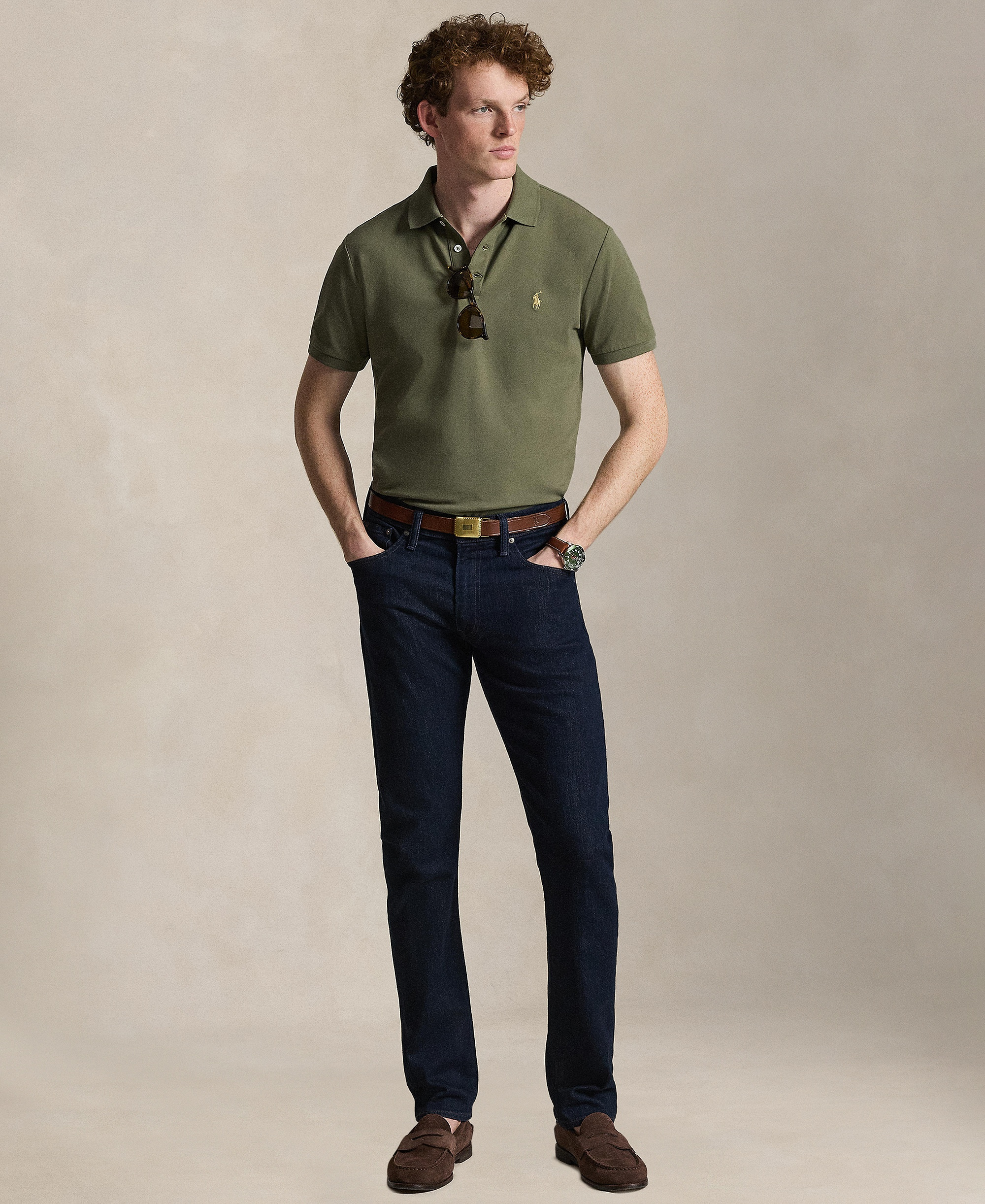 Polo Ralph Lauren Men's Classic-Fit Stretch Mesh Polo Shirt - Cruise Olive