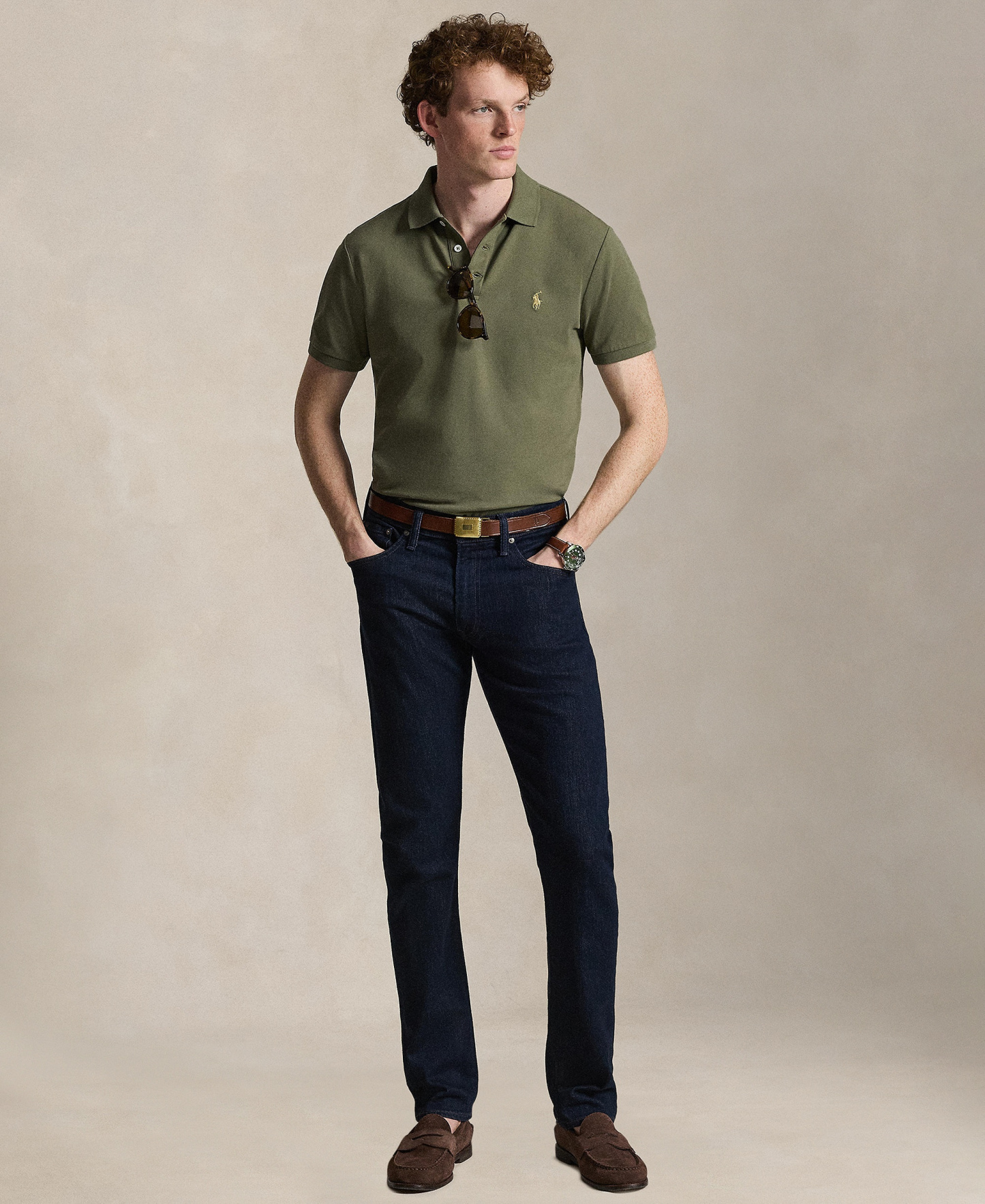 Polo Ralph Lauren Men's Classic-Fit Stretch Mesh Polo Shirt - Cruise Olive