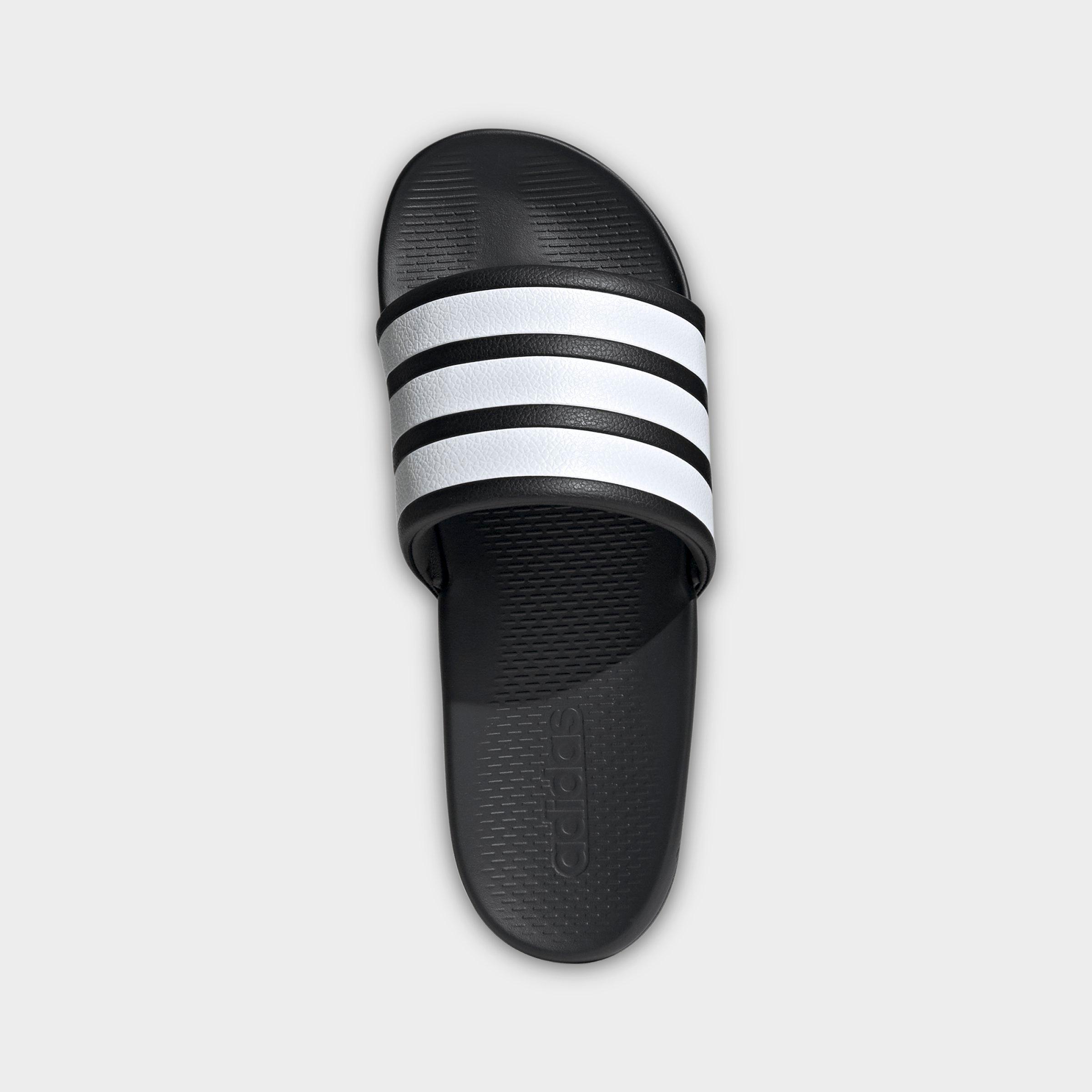 Women's adidas Adilette Comfort 2.0 Slide Sandals - Core Black/Cloud White/Carbon - Top view