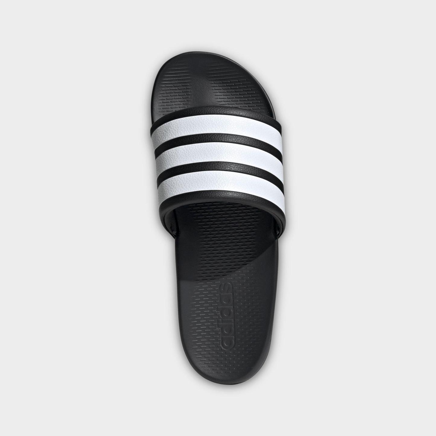 Women's adidas Adilette Comfort 2.0 Slide Sandals - Core Black/Cloud White/Carbon - Top view