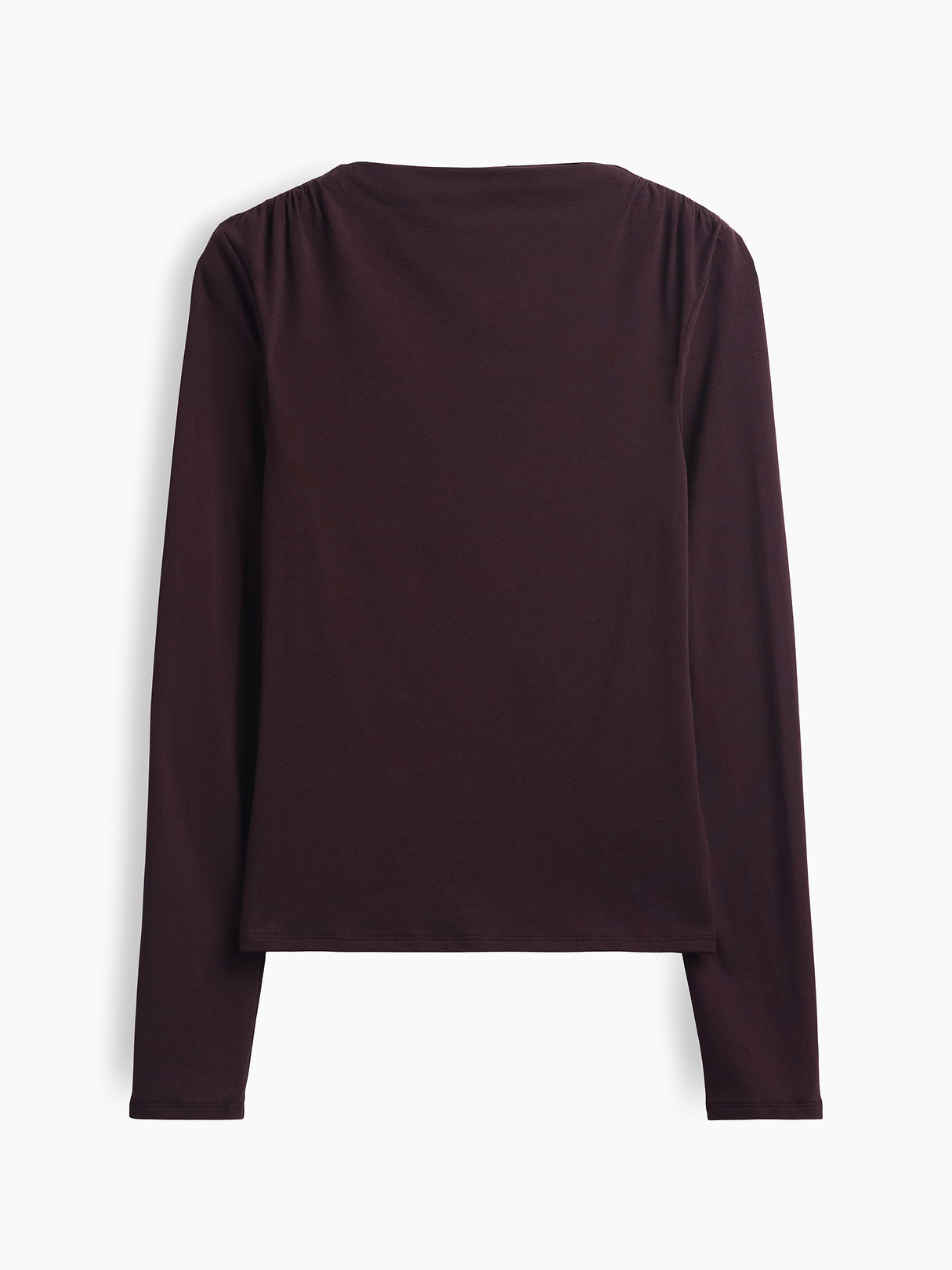 CloseKnit Jersey Funnel-Neck Ruched T-Shirt - Terra brown