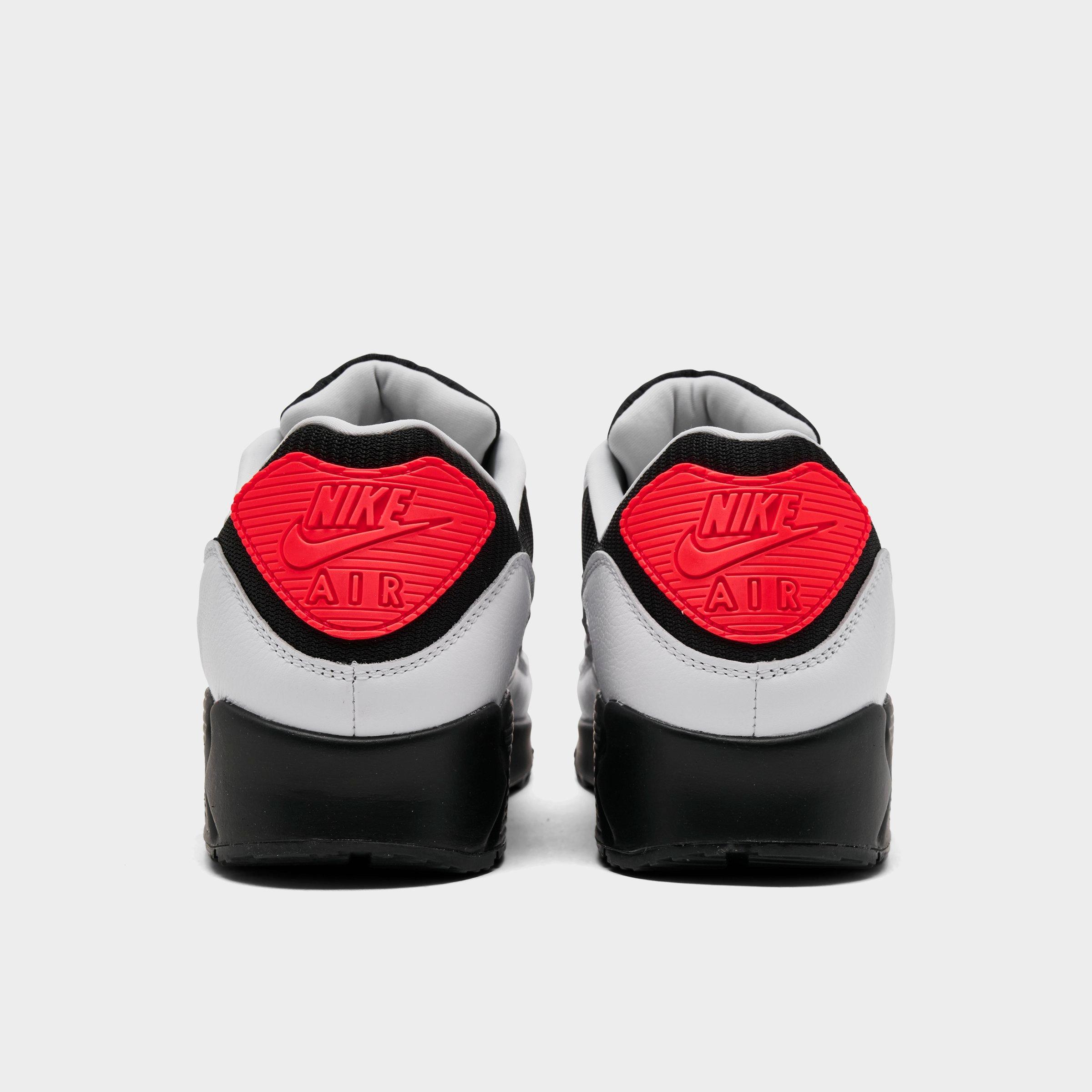Men's Nithtke Air Max 90 Casual Shoes - Part 1 - White/Black/Bright Crimson/Light Smoke Grey - Back view