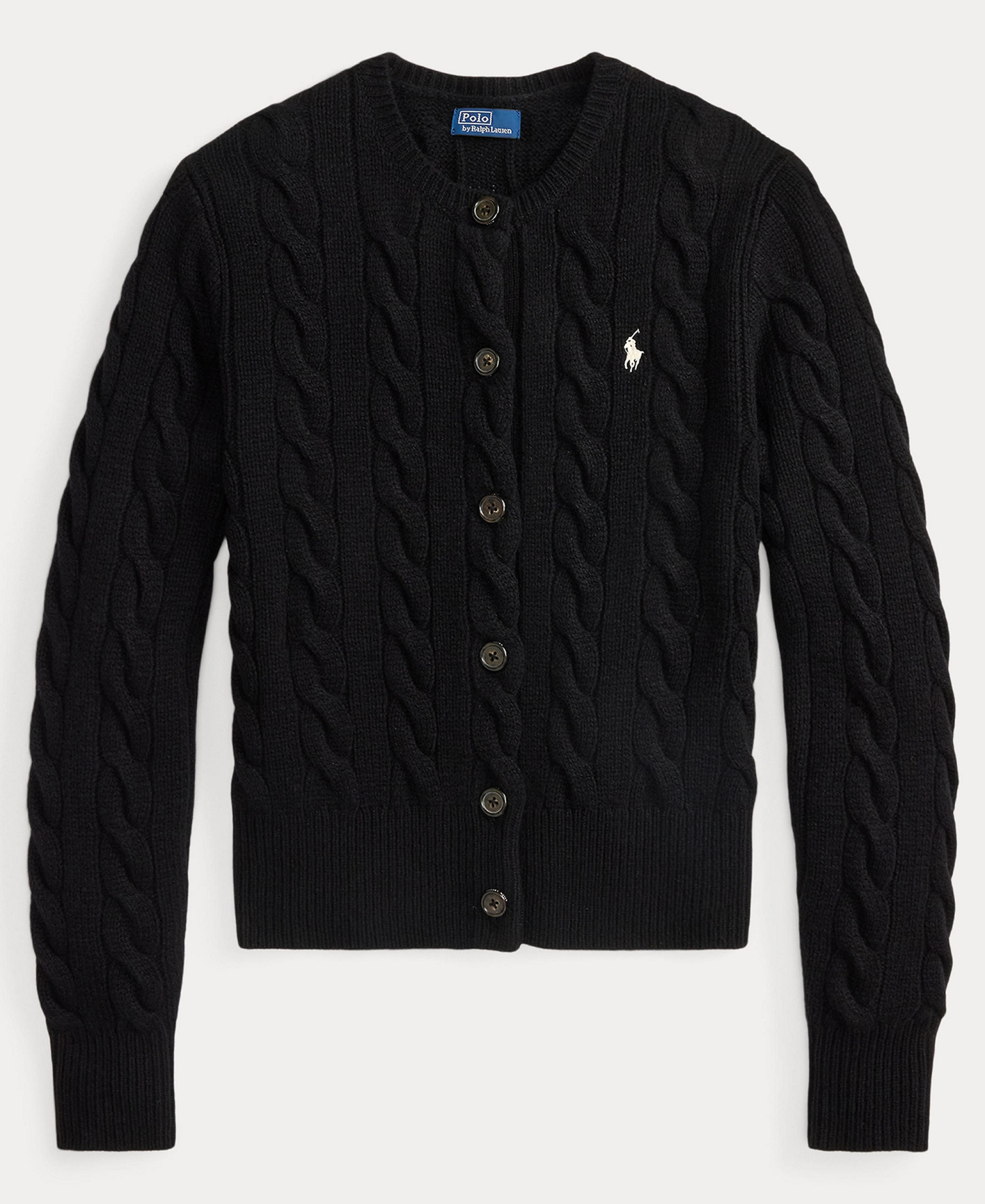 Polo Ralph Lauren Women's Cable-Knit Wool-Cashmere Cardigan Sweater - Polo Black