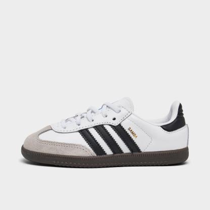 Kids' Toddler adidas Originals Samba OG Stretch Lace Casual Shoes - White/Black/Gum 5 - view 1