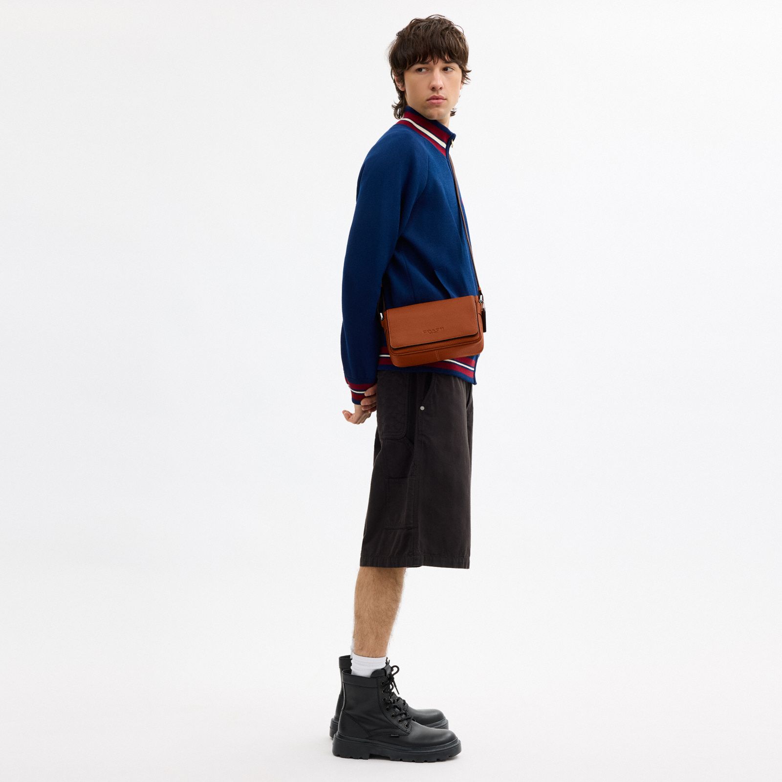 Jack Small Flap Crossbody Bag - Silver/Amber Brown - view 2