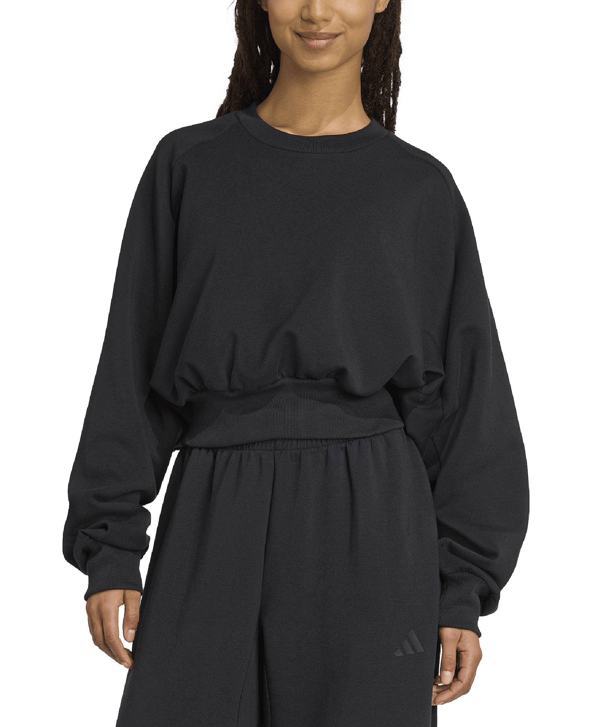 adidas Women's Soft Lux Relaxed Crewneck Sweatshirt - Black