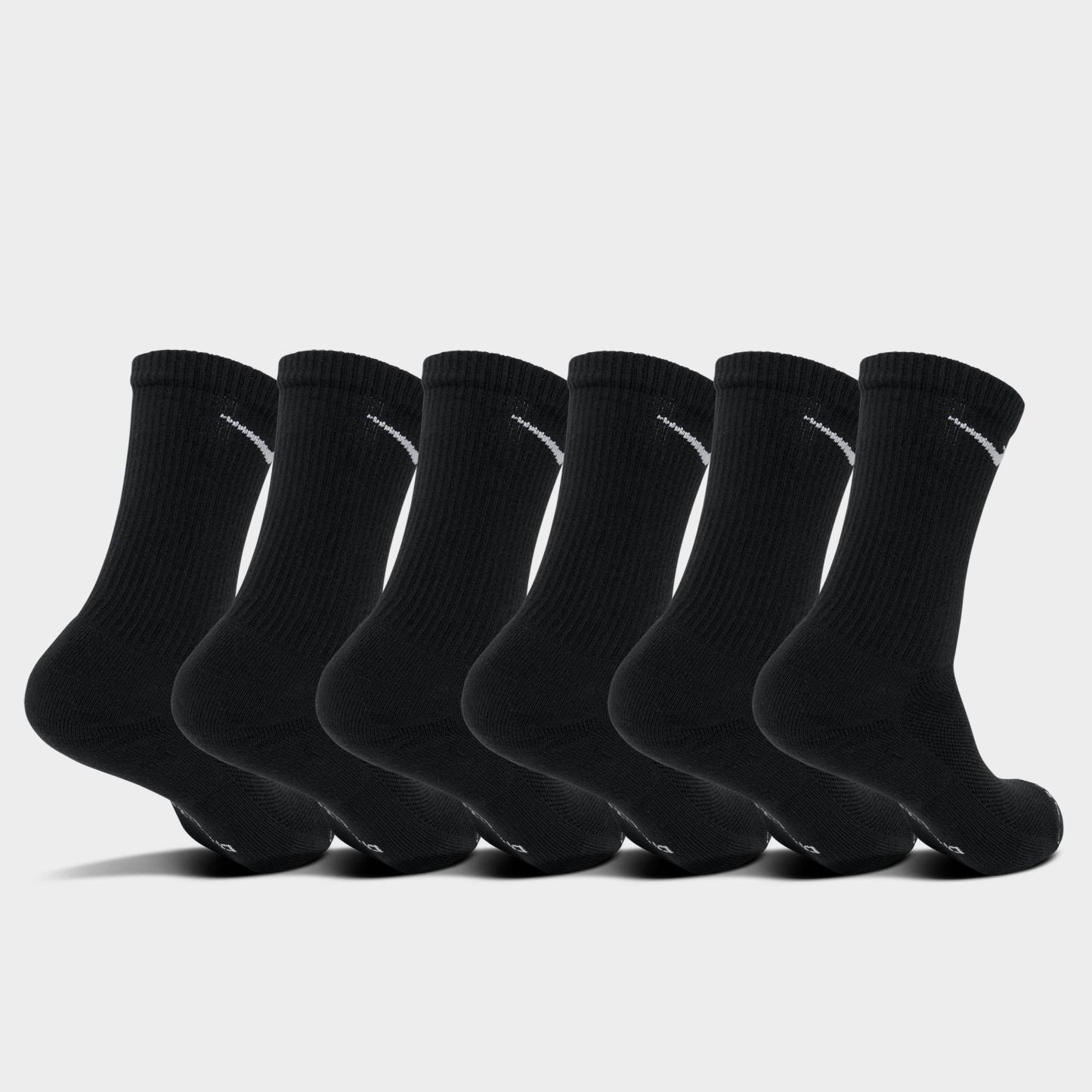 Nithtke Everyday Elevated Crew Socks (6-Pack) - Black/White