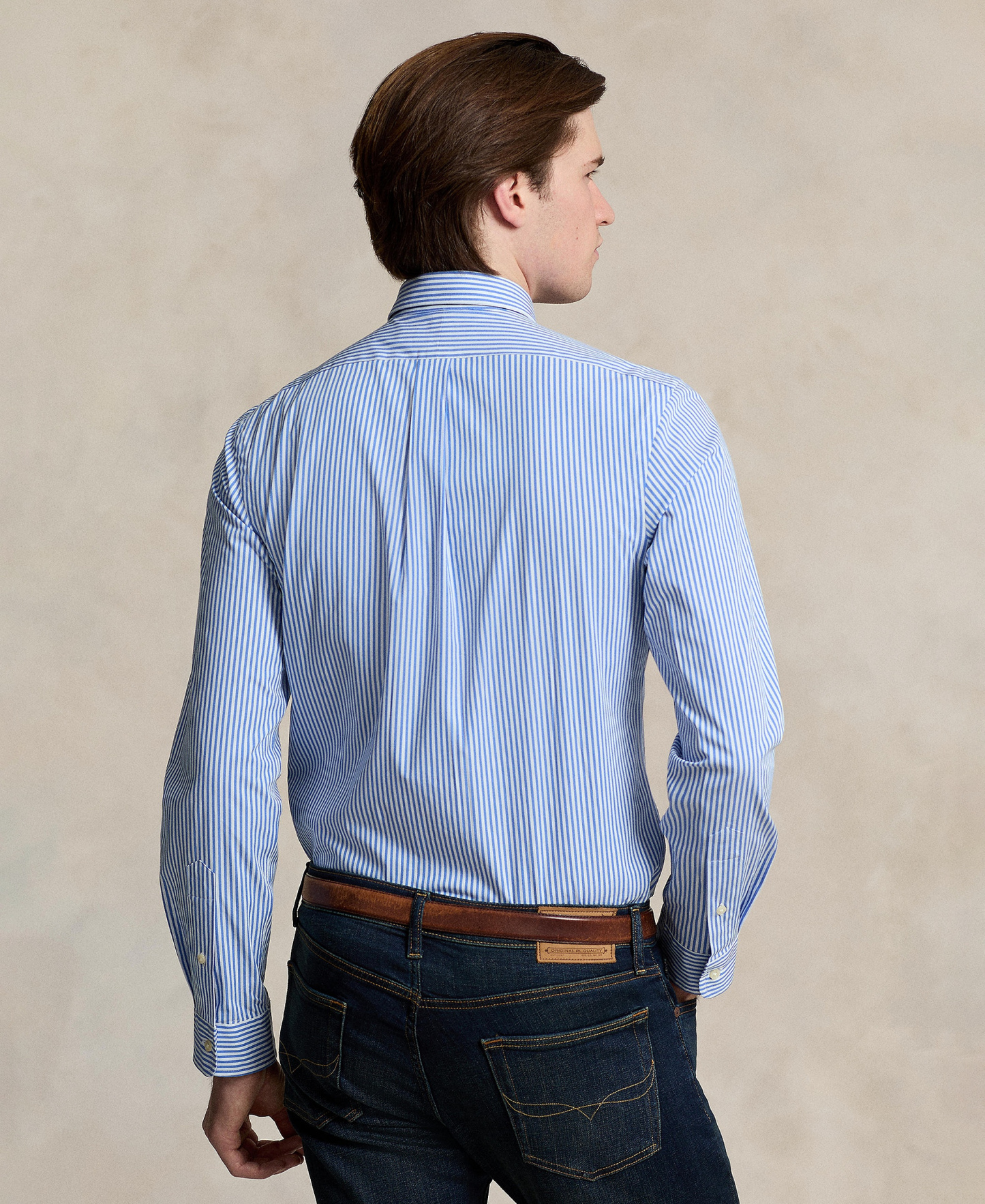 Polo Ralph Lauren Men's Slim-Fit Stretch Shirt - Light Blue/White