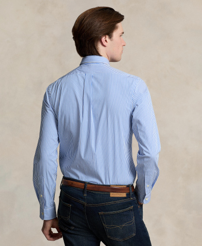 Polo Ralph Lauren Men's Slim-Fit Stretch Shirt - Light Blue/White