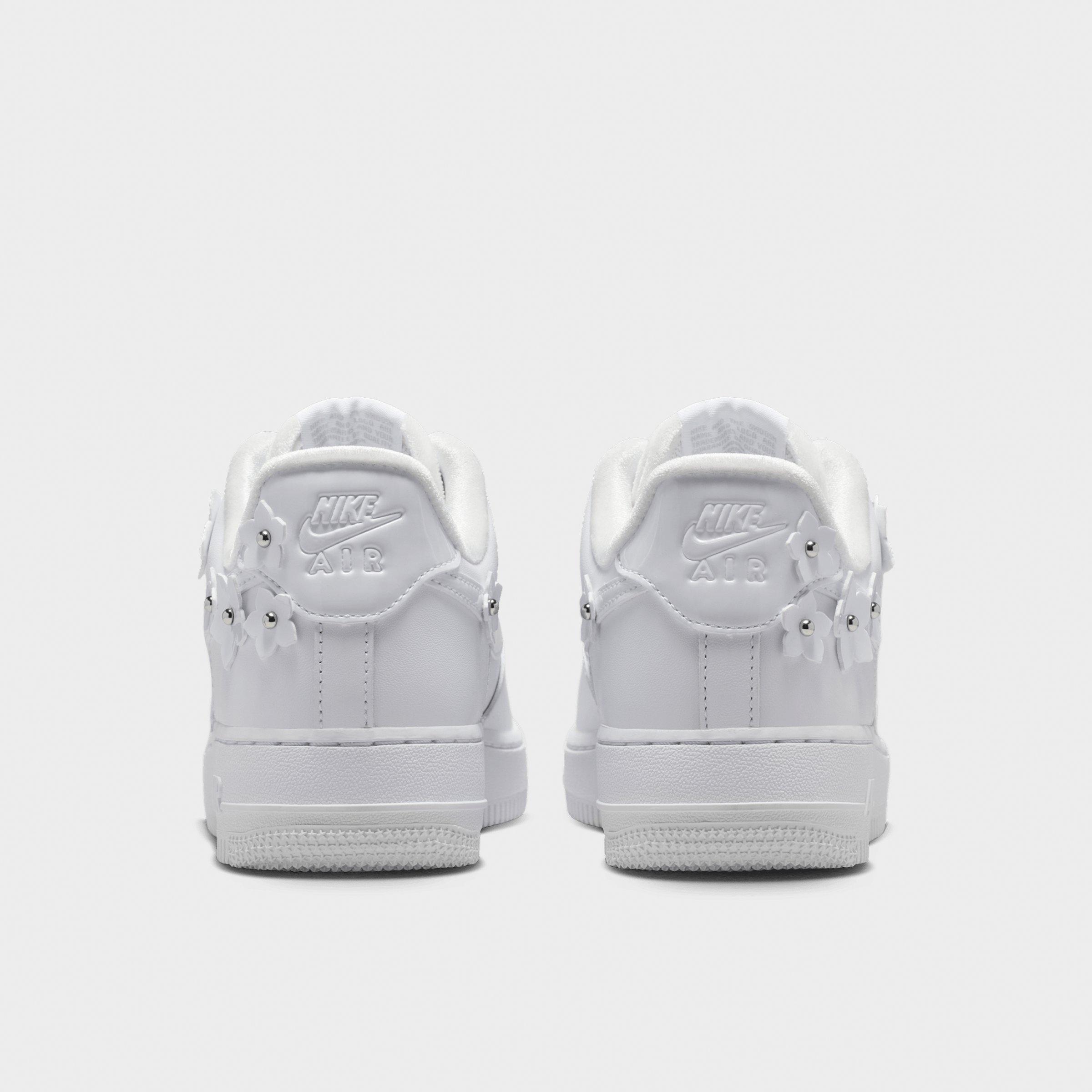 Women's Nithtke Air Force 1 '07 "Florette" Casual Shoes - White/Wolf Grey/Metallic Silver/White - Back view