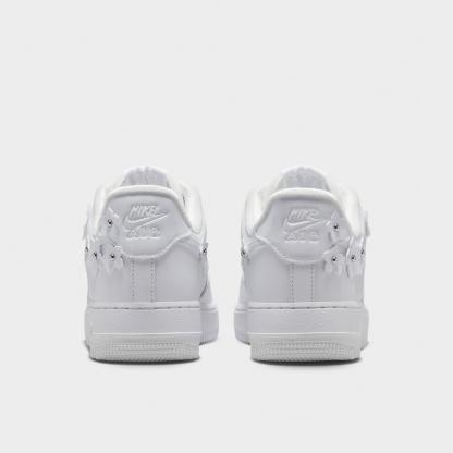 Women's Nithtke Air Force 1 '07 "Florette" Casual Shoes - White/Wolf Grey/Metallic Silver/White - Back view